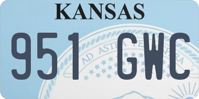 KS license plate 951GWC