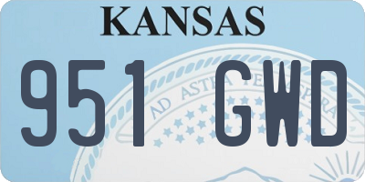 KS license plate 951GWD