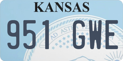 KS license plate 951GWE