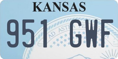 KS license plate 951GWF