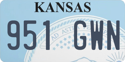 KS license plate 951GWN