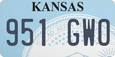 KS license plate 951GWO