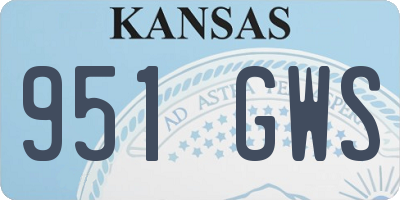 KS license plate 951GWS