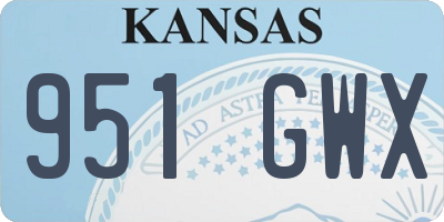 KS license plate 951GWX