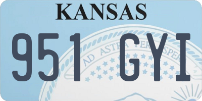 KS license plate 951GYI