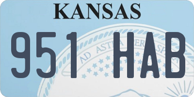KS license plate 951HAB