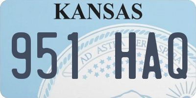 KS license plate 951HAQ