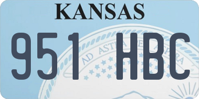 KS license plate 951HBC