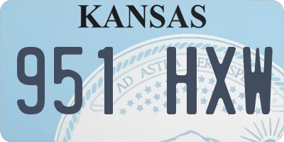 KS license plate 951HXW