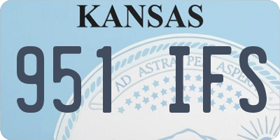KS license plate 951IFS