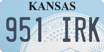 KS license plate 951IRK