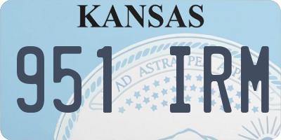 KS license plate 951IRM