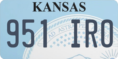 KS license plate 951IRO