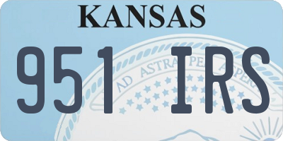 KS license plate 951IRS