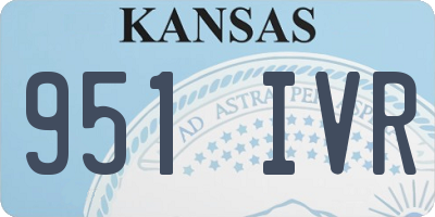 KS license plate 951IVR