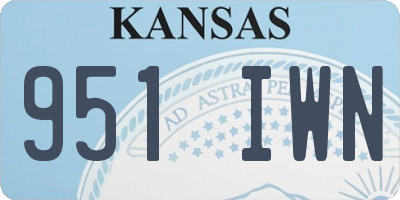 KS license plate 951IWN