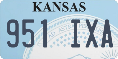 KS license plate 951IXA