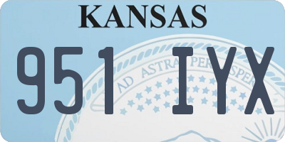KS license plate 951IYX
