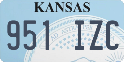 KS license plate 951IZC