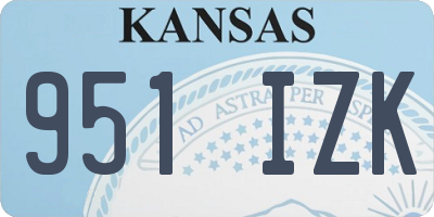 KS license plate 951IZK