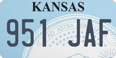 KS license plate 951JAF