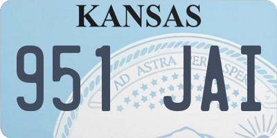 KS license plate 951JAI
