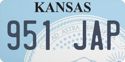 KS license plate 951JAP