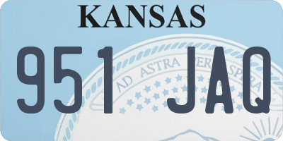 KS license plate 951JAQ