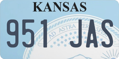 KS license plate 951JAS
