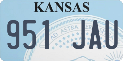 KS license plate 951JAU