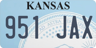 KS license plate 951JAX