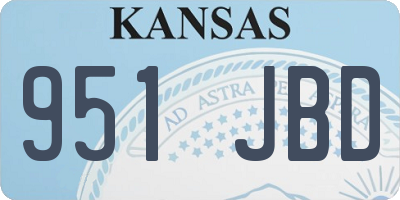 KS license plate 951JBD