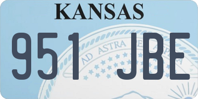 KS license plate 951JBE