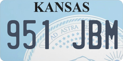 KS license plate 951JBM