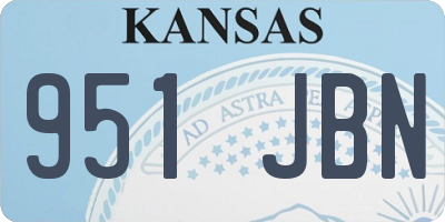 KS license plate 951JBN