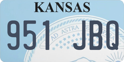 KS license plate 951JBQ