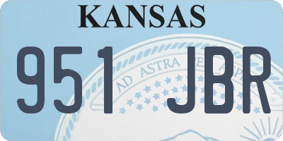 KS license plate 951JBR