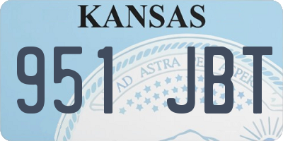 KS license plate 951JBT