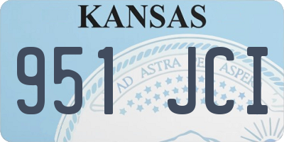 KS license plate 951JCI