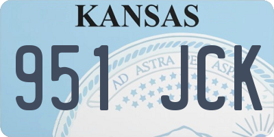 KS license plate 951JCK