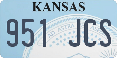 KS license plate 951JCS