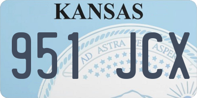 KS license plate 951JCX