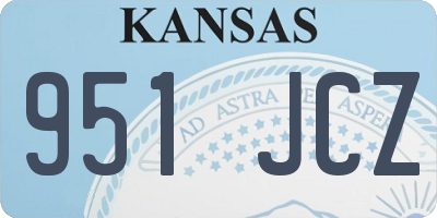 KS license plate 951JCZ