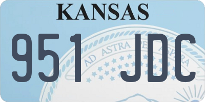 KS license plate 951JDC