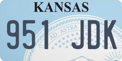 KS license plate 951JDK
