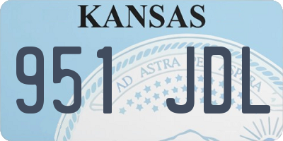 KS license plate 951JDL