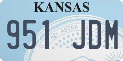 KS license plate 951JDM