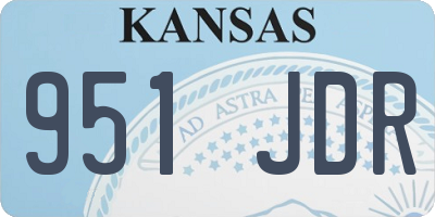 KS license plate 951JDR