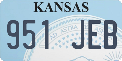 KS license plate 951JEB