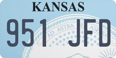 KS license plate 951JFD